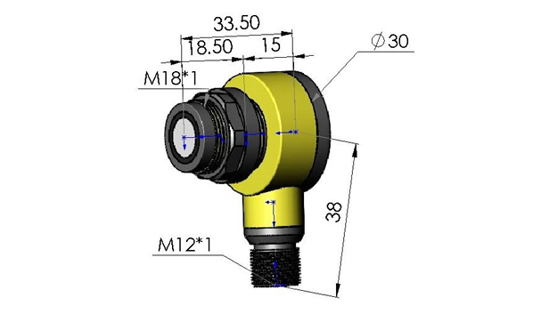 PUS-D-PY18-V-100- T         Çap:18mm PASLANMAZ/0,08-1MT-Algılama/0~10V Analog Çıkış